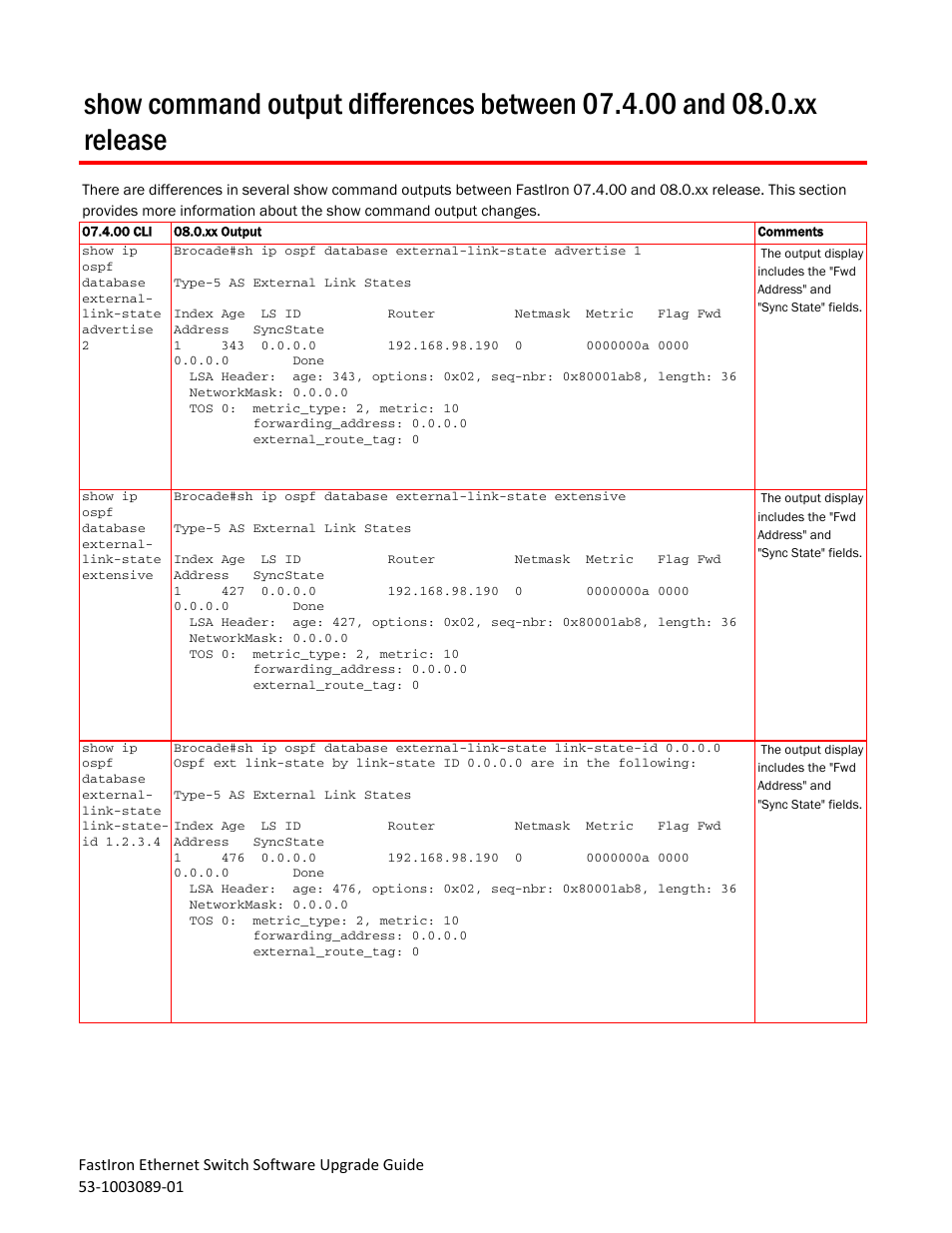 Brocade FastIron Ethernet Switch Software Upgrade Guide User Manual | Page 45 / 121