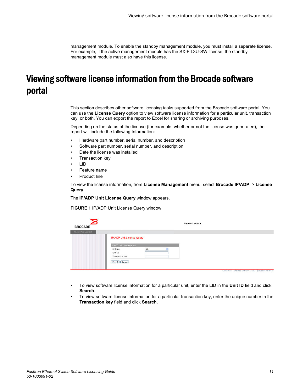 Brocade FastIron Ethernet Switch Software Licensing Guide User Manual | Page 13 / 58