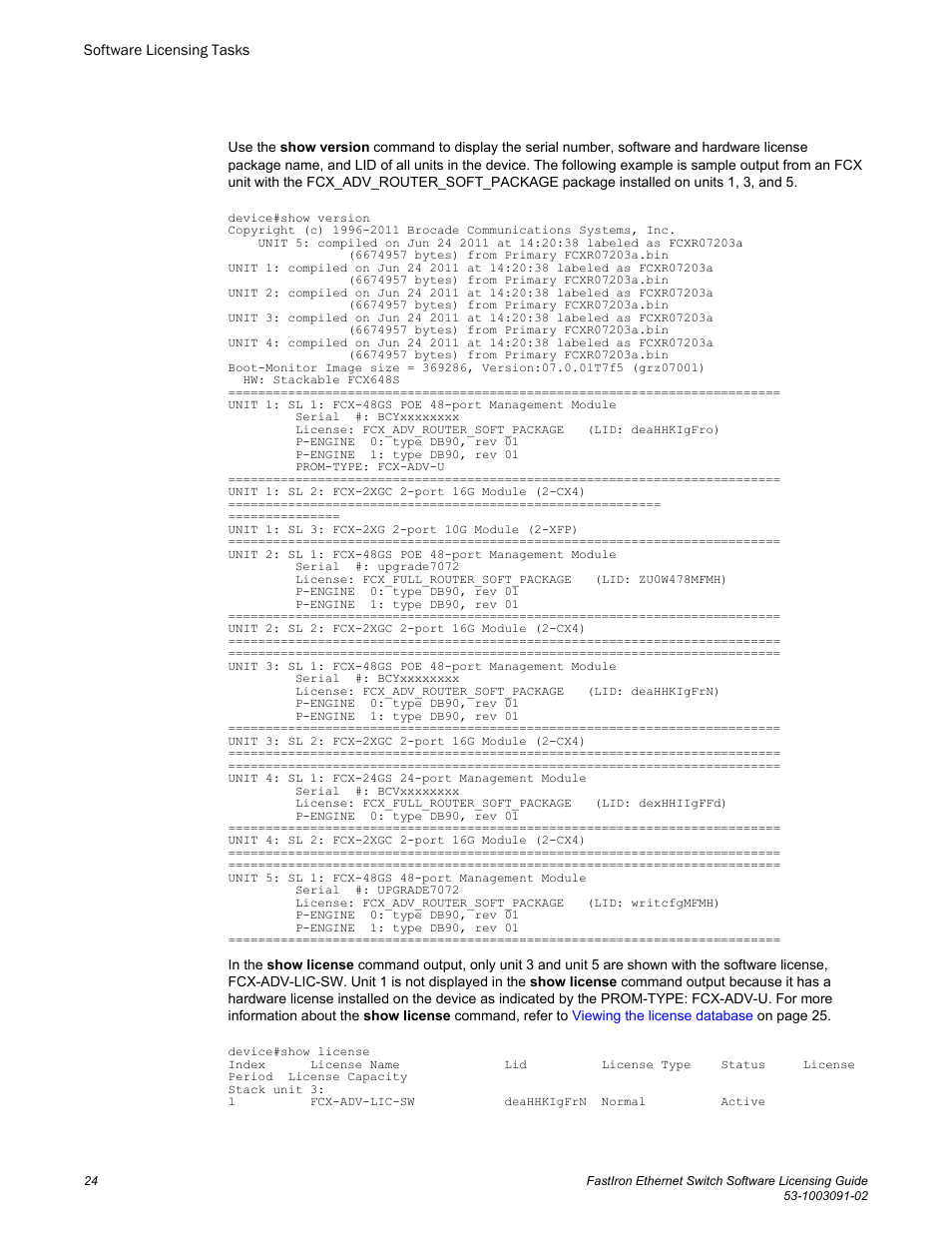 Brocade FastIron Ethernet Switch Software Licensing Guide User Manual | Page 26 / 58