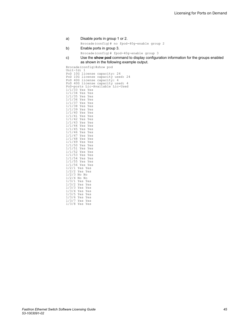 Brocade FastIron Ethernet Switch Software Licensing Guide User Manual | Page 47 / 58