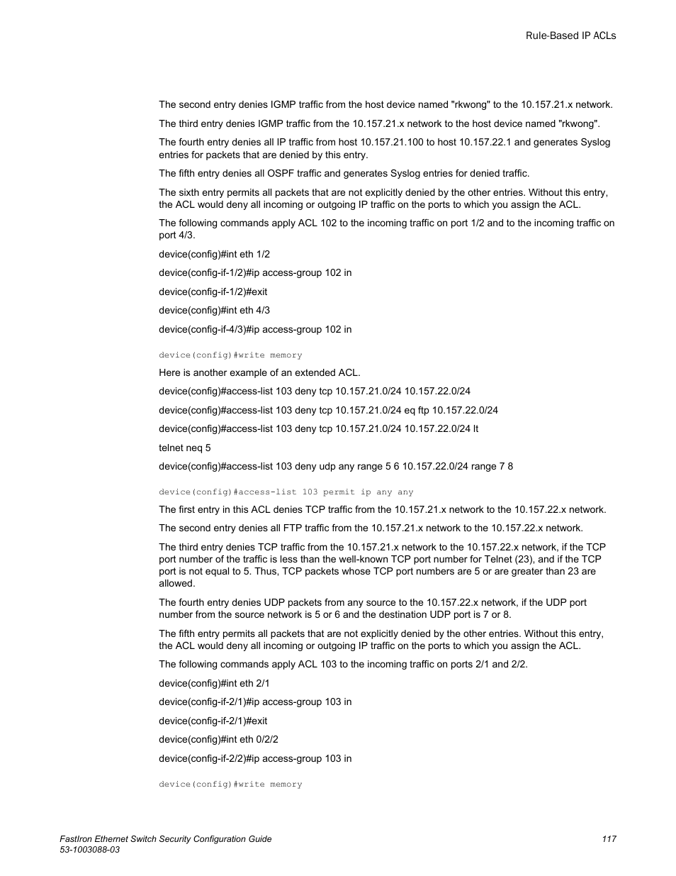 Brocade FastIron Ethernet Switch Security Configuration Guide User Manual | Page 117 / 396