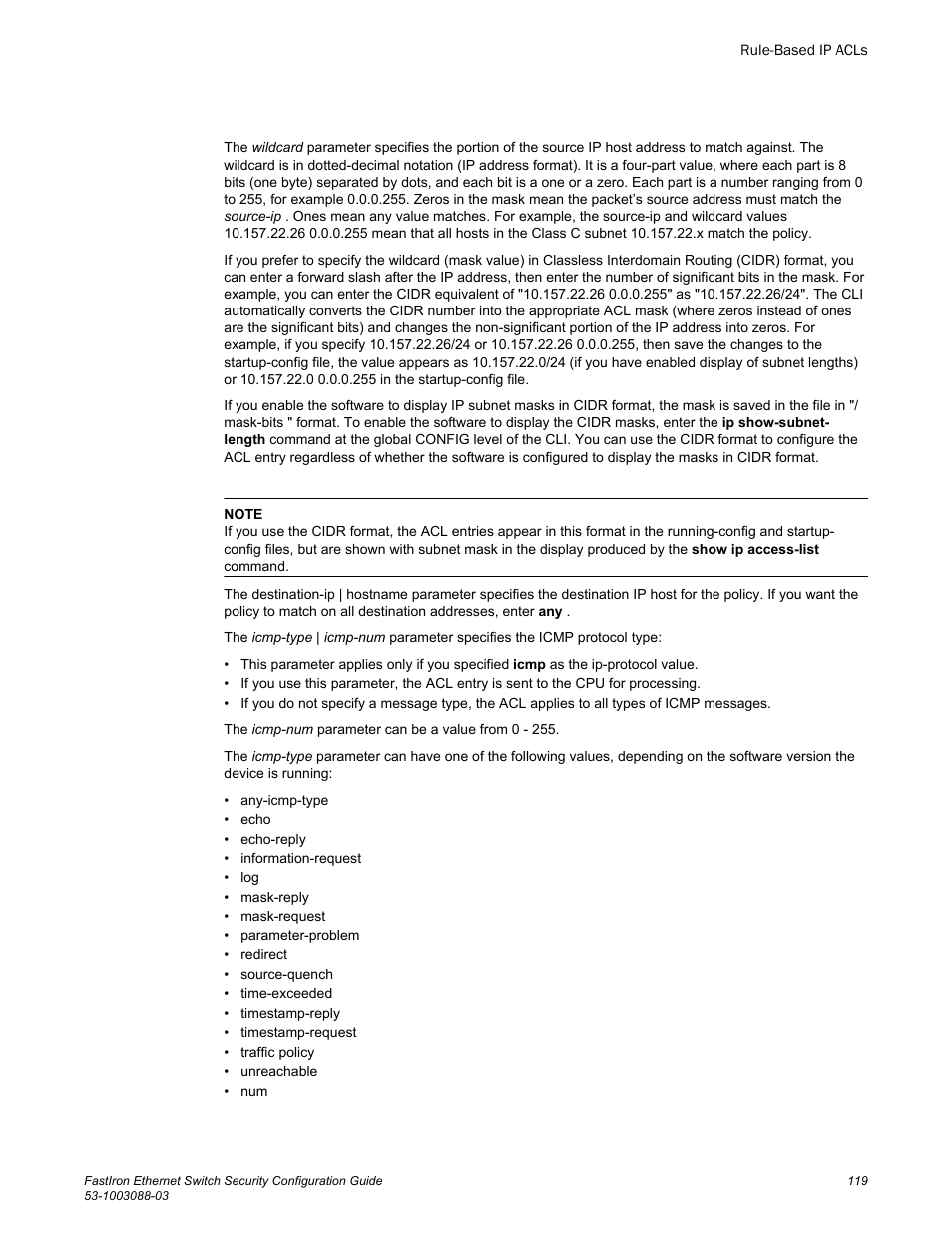 Brocade FastIron Ethernet Switch Security Configuration Guide User Manual | Page 119 / 396