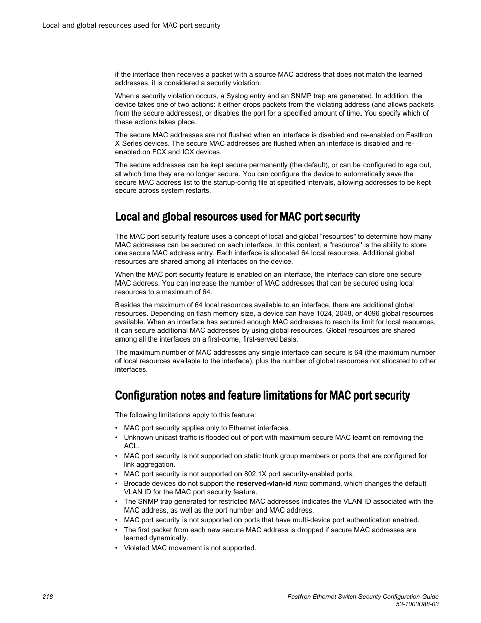 Brocade FastIron Ethernet Switch Security Configuration Guide User Manual | Page 218 / 396