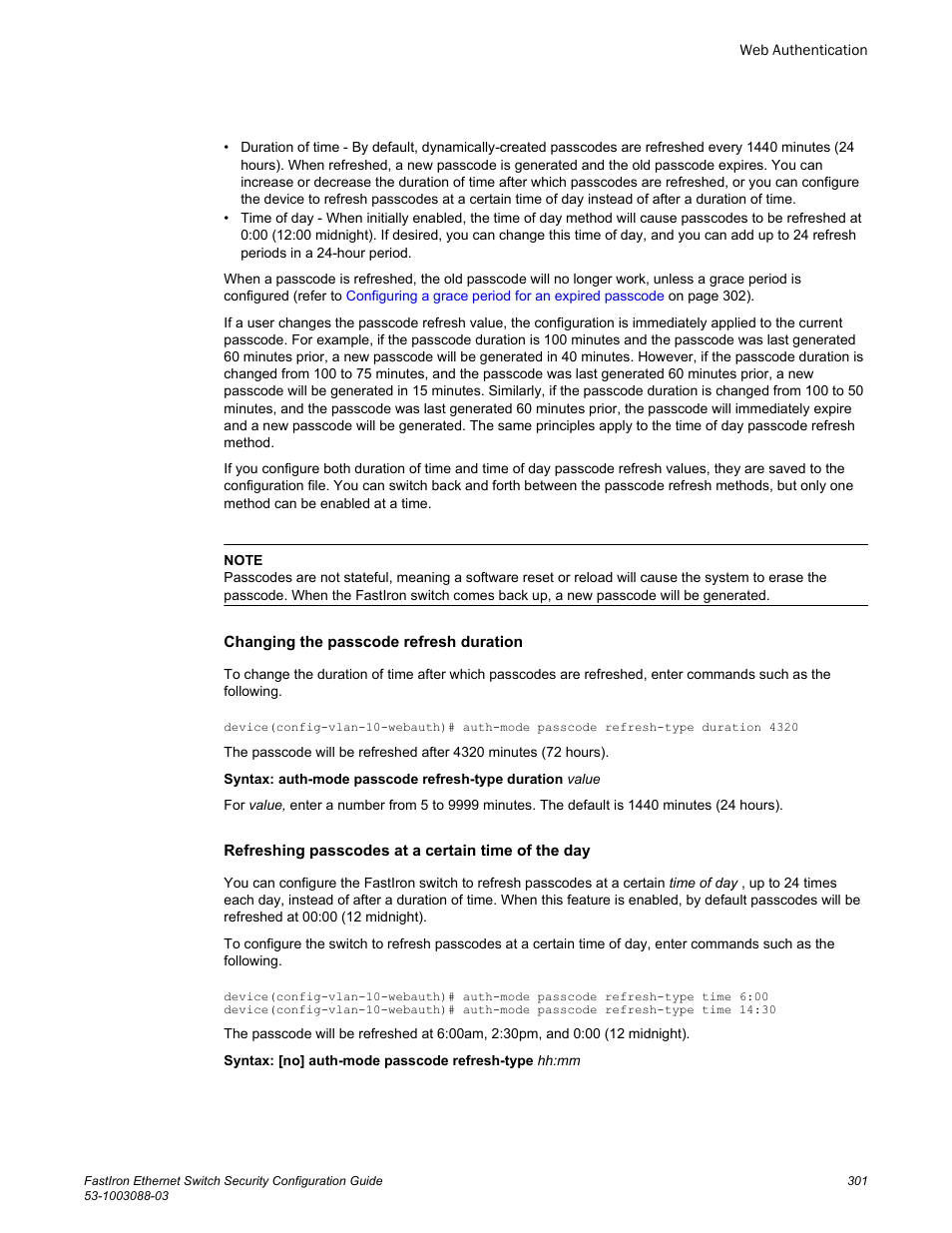 Brocade FastIron Ethernet Switch Security Configuration Guide User Manual | Page 301 / 396