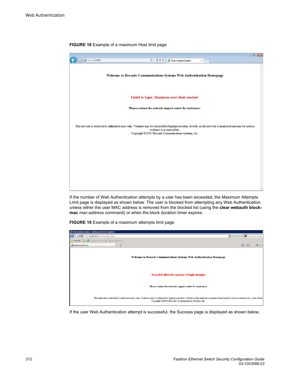 Brocade FastIron Ethernet Switch Security Configuration Guide User Manual | Page 312 / 396