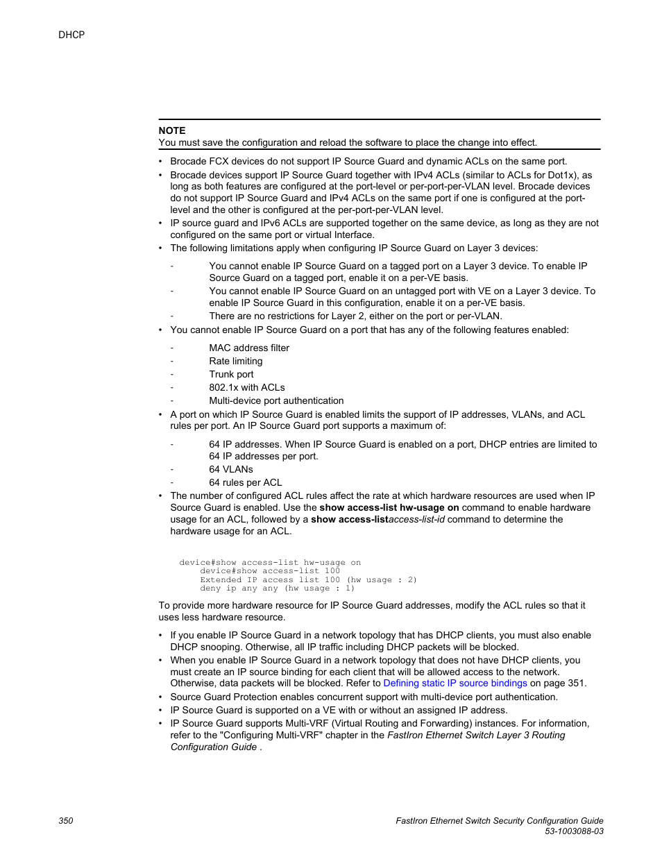 Brocade FastIron Ethernet Switch Security Configuration Guide User Manual | Page 350 / 396