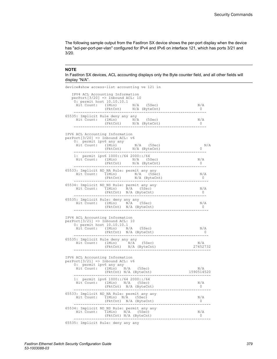 Brocade FastIron Ethernet Switch Security Configuration Guide User Manual | Page 379 / 396