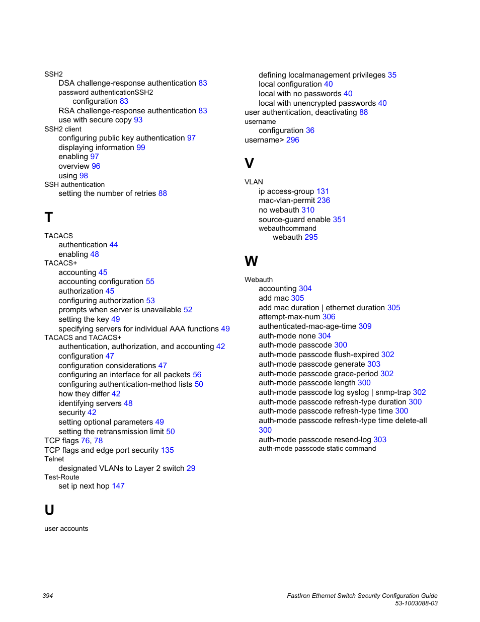 Brocade FastIron Ethernet Switch Security Configuration Guide User Manual | Page 394 / 396