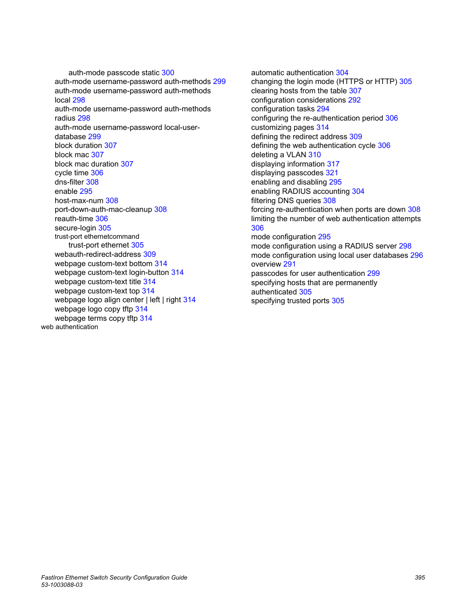 Brocade FastIron Ethernet Switch Security Configuration Guide User Manual | Page 395 / 396