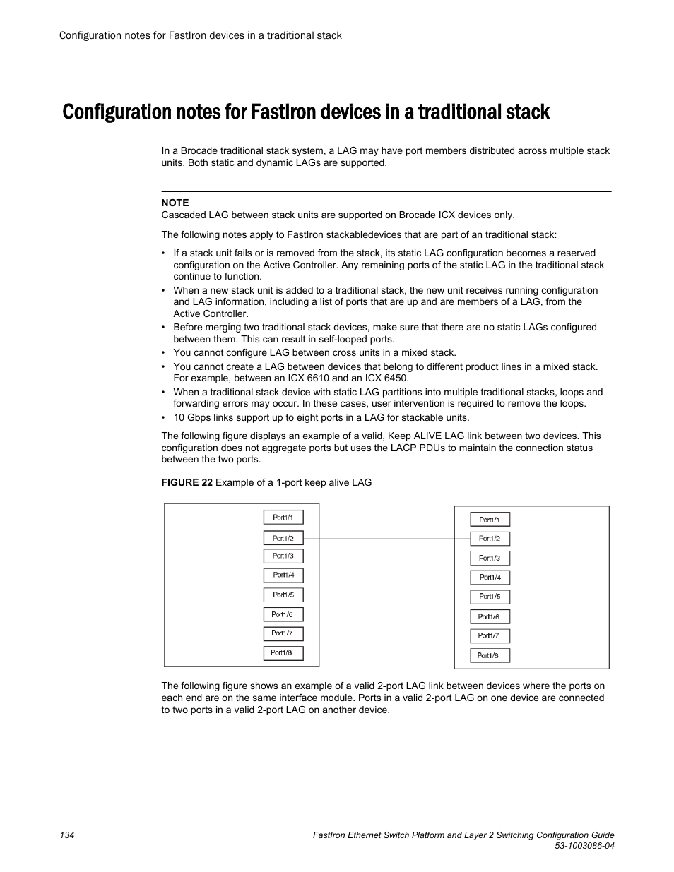 Brocade FastIron Ethernet Switch Platform and Layer 2 Switching Configuration Guide User Manual | Page 134 / 454