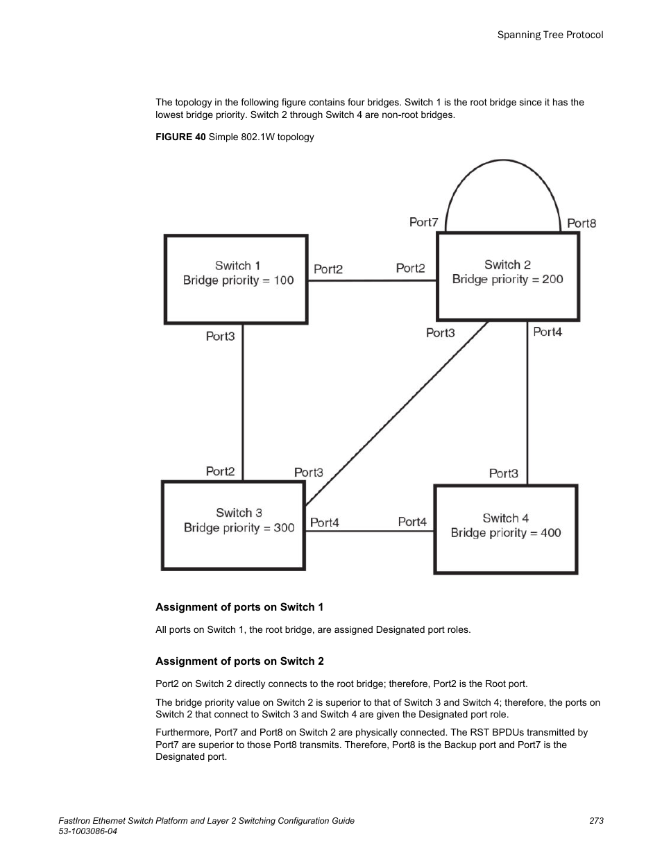 Brocade FastIron Ethernet Switch Platform and Layer 2 Switching Configuration Guide User Manual | Page 273 / 454