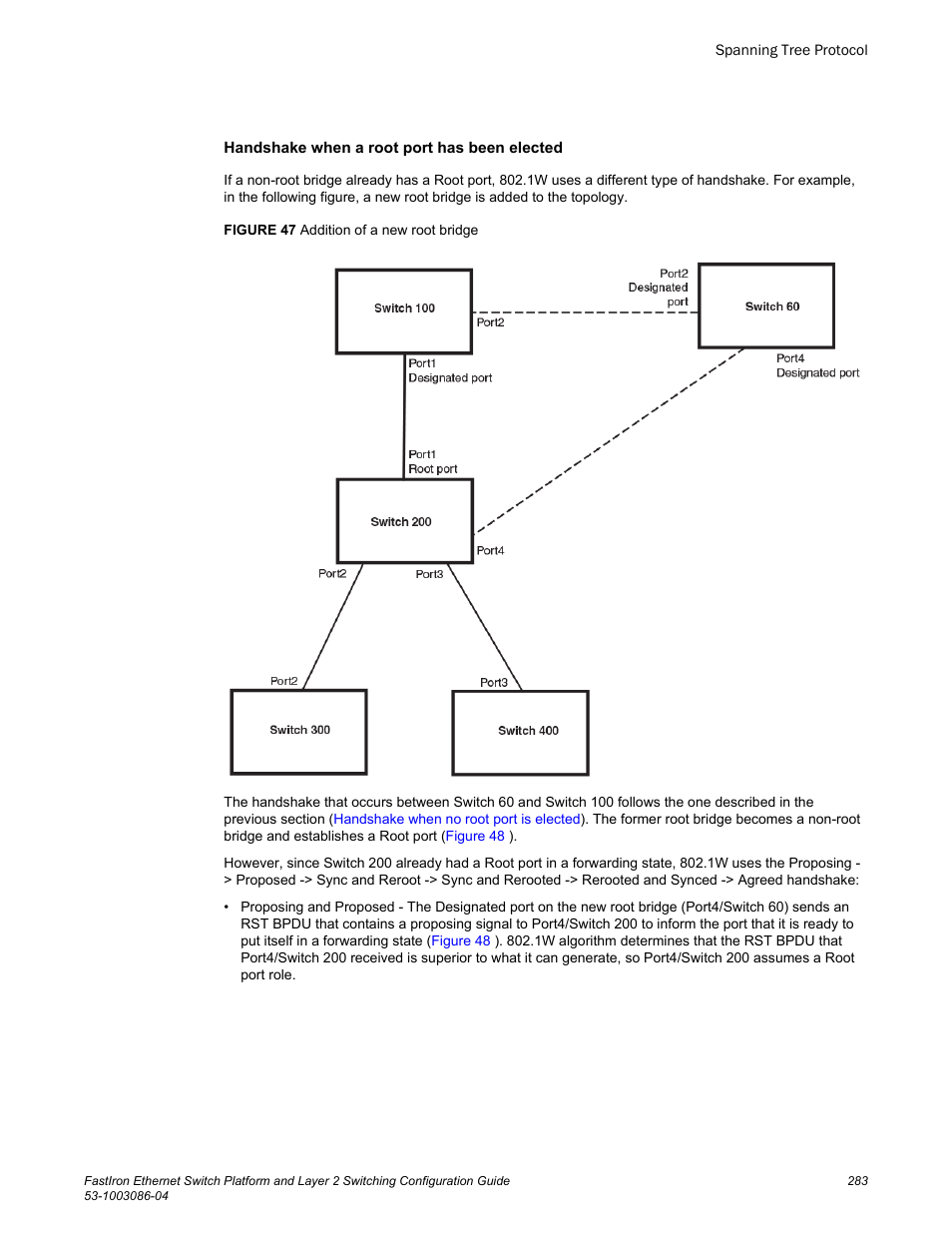 Brocade FastIron Ethernet Switch Platform and Layer 2 Switching Configuration Guide User Manual | Page 283 / 454