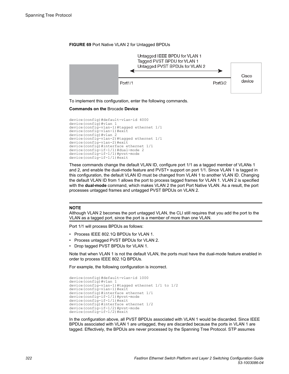 Brocade FastIron Ethernet Switch Platform and Layer 2 Switching Configuration Guide User Manual | Page 322 / 454