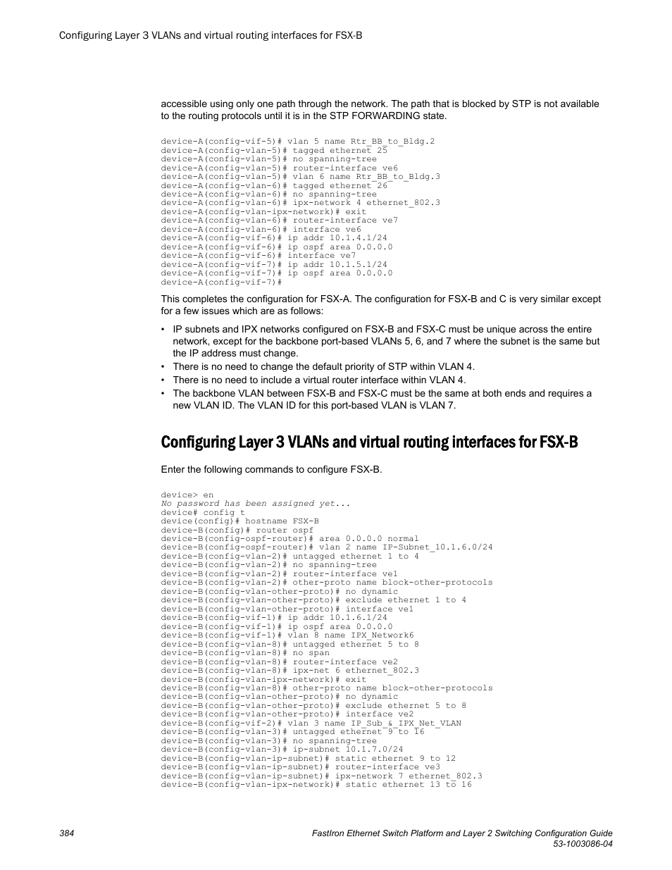 Fsx-b | Brocade FastIron Ethernet Switch Platform and Layer 2 Switching Configuration Guide User Manual | Page 384 / 454
