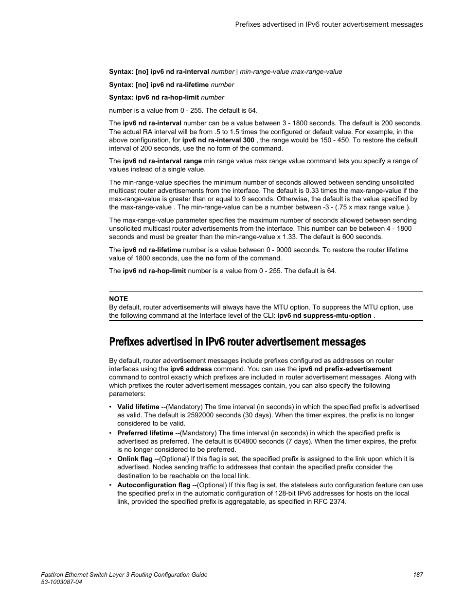 Brocade FastIron Ethernet Switch Layer 3 Routing Configuration Guide User Manual | Page 187 / 672