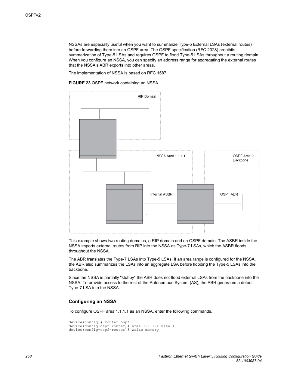 Brocade FastIron Ethernet Switch Layer 3 Routing Configuration Guide User Manual | Page 258 / 672