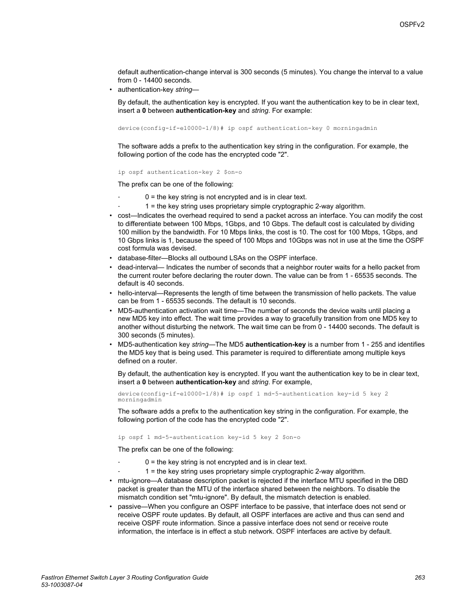 Brocade FastIron Ethernet Switch Layer 3 Routing Configuration Guide User Manual | Page 263 / 672