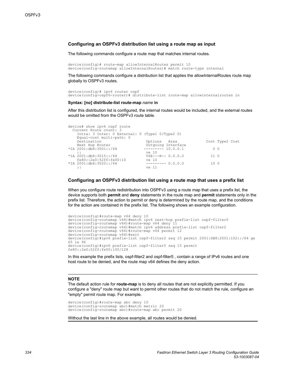 Brocade FastIron Ethernet Switch Layer 3 Routing Configuration Guide User Manual | Page 334 / 672