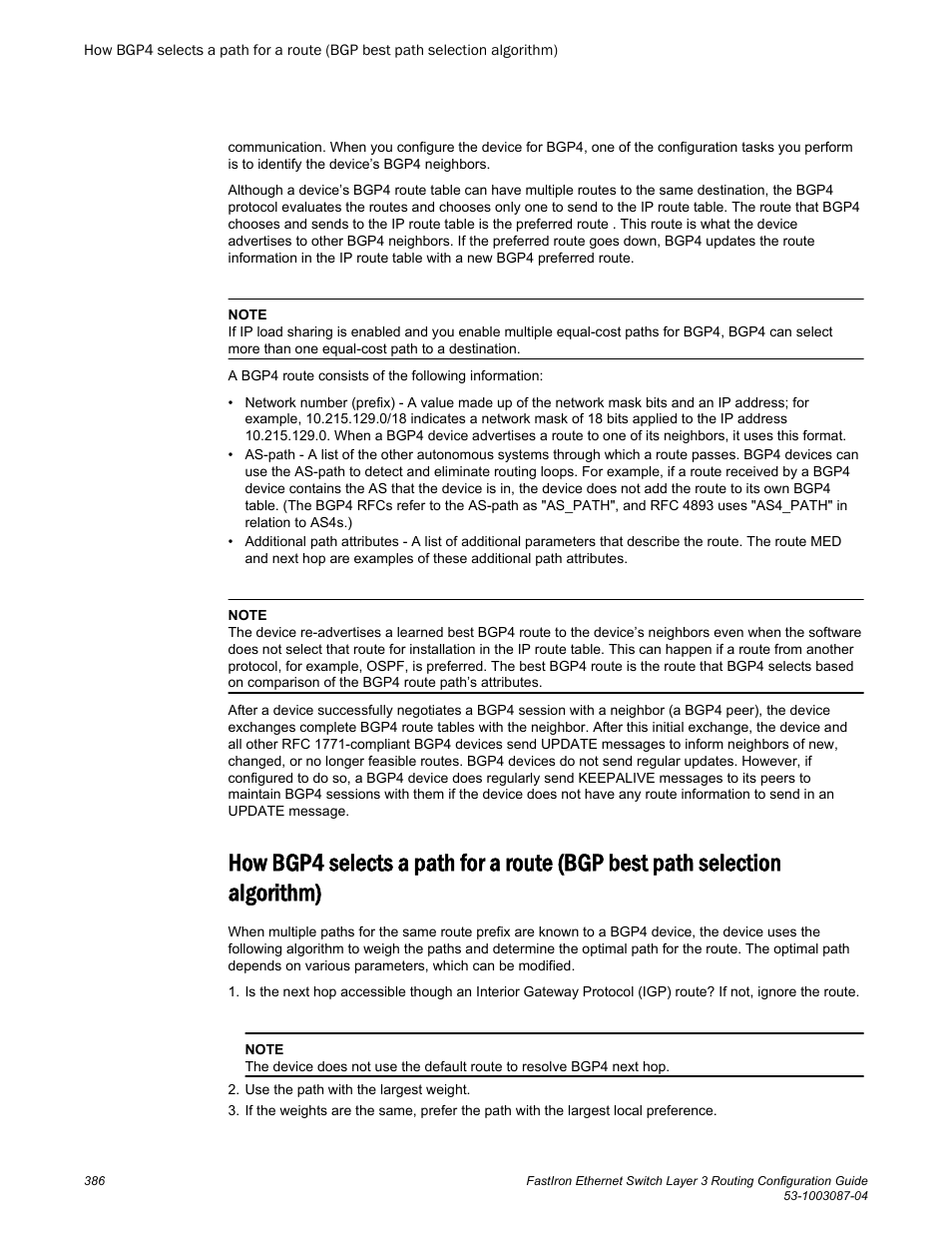 Algorithm) | Brocade FastIron Ethernet Switch Layer 3 Routing Configuration Guide User Manual | Page 386 / 672