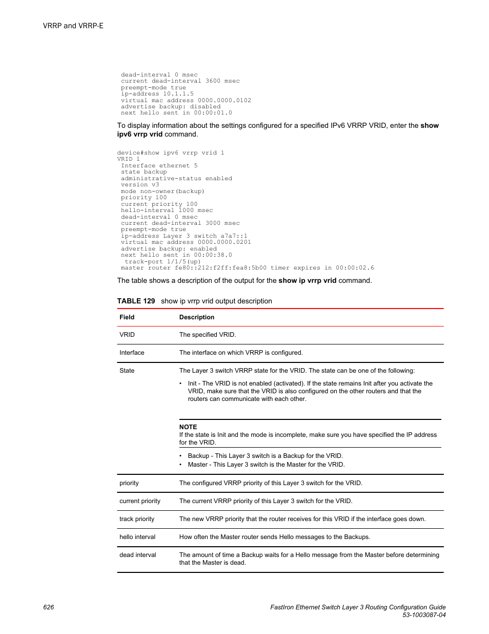 Brocade FastIron Ethernet Switch Layer 3 Routing Configuration Guide User Manual | Page 626 / 672