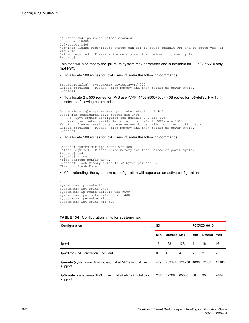 Brocade FastIron Ethernet Switch Layer 3 Routing Configuration Guide User Manual | Page 640 / 672