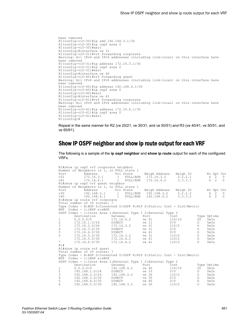 Brocade FastIron Ethernet Switch Layer 3 Routing Configuration Guide User Manual | Page 661 / 672