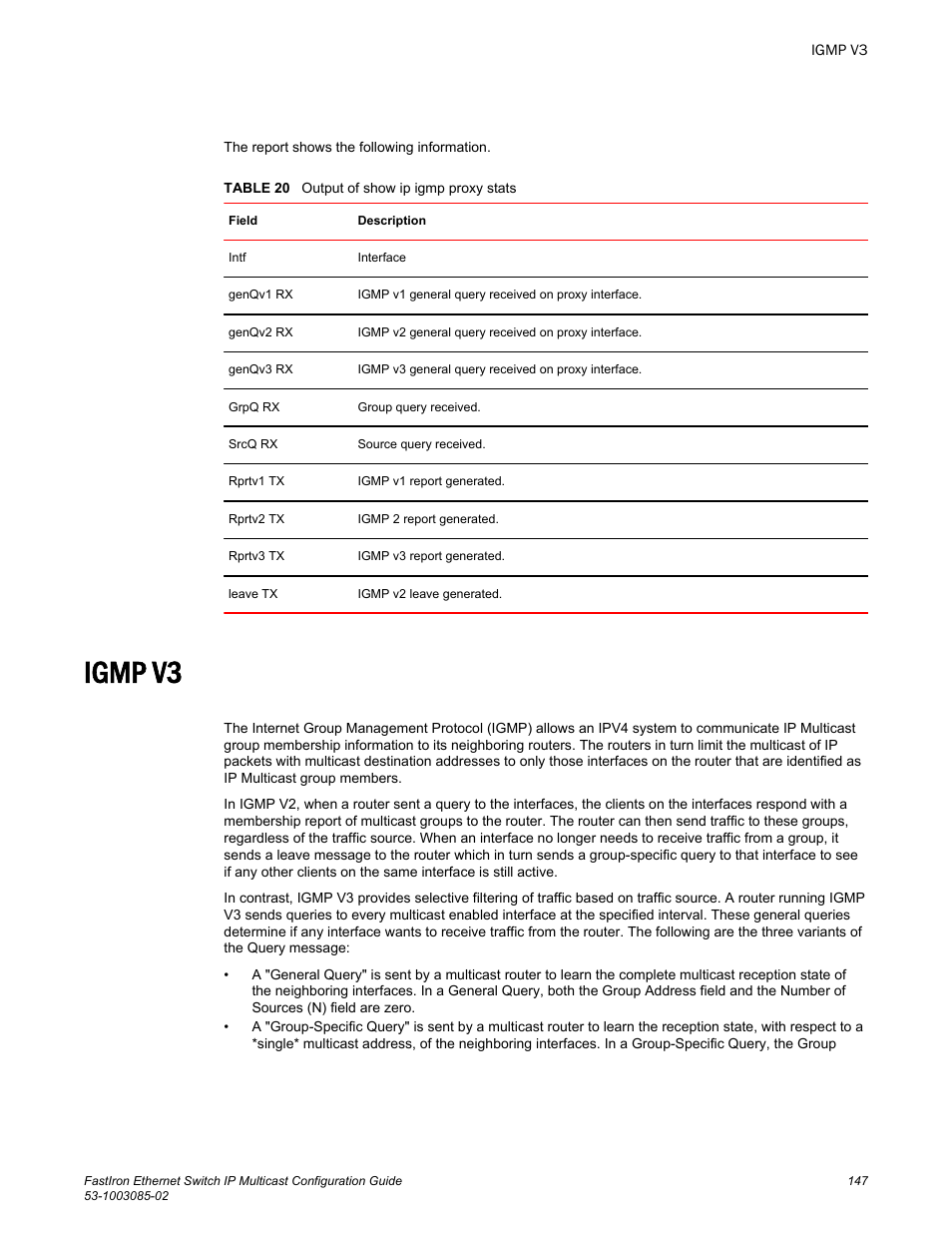 Igmp v3 | Brocade FastIron Ethernet Switch IP Multicast Configuration Guide User Manual | Page 149 / 230