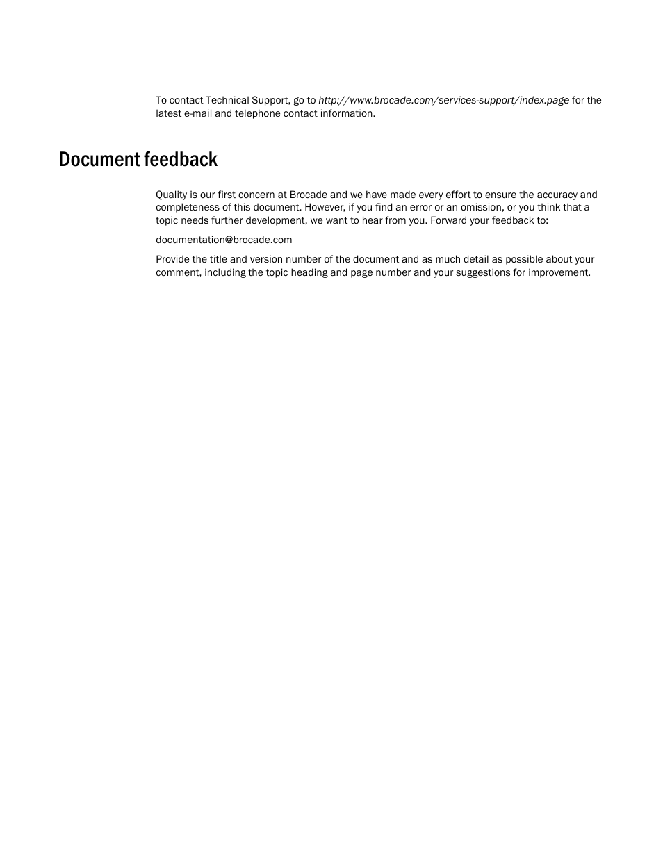 Document feedback | Brocade FastIron SX, FCX, and ICX Diagnostic Reference User Manual | Page 11 / 222