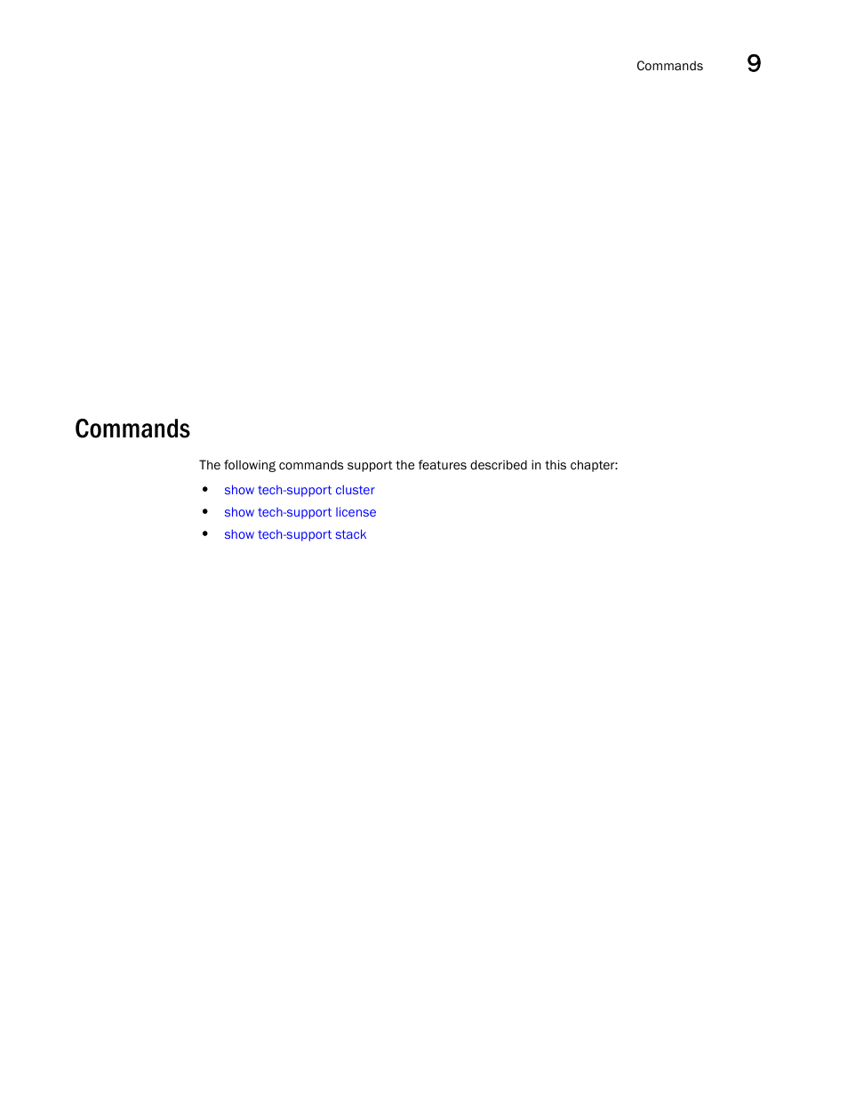Commands | Brocade FastIron SX, FCX, and ICX Diagnostic Reference User Manual | Page 211 / 222