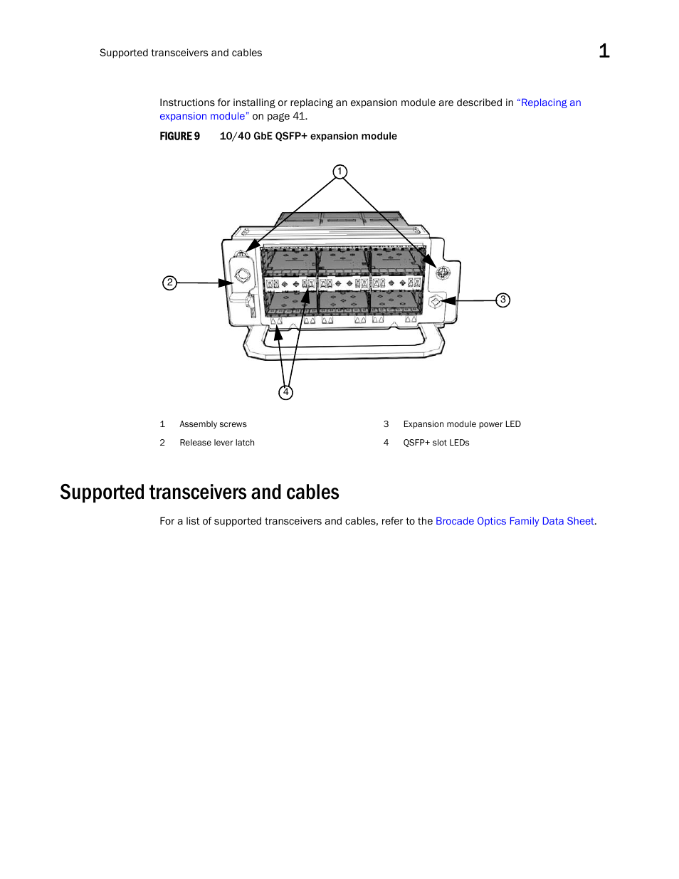 Supported transceivers and cables | Brocade ICX 7750 Hardware Installation Guide User Manual | Page 17 / 80