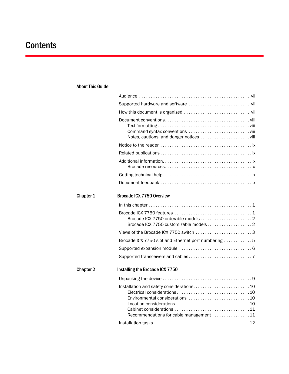 Brocade ICX 7750 Hardware Installation Guide User Manual | Page 3 / 80