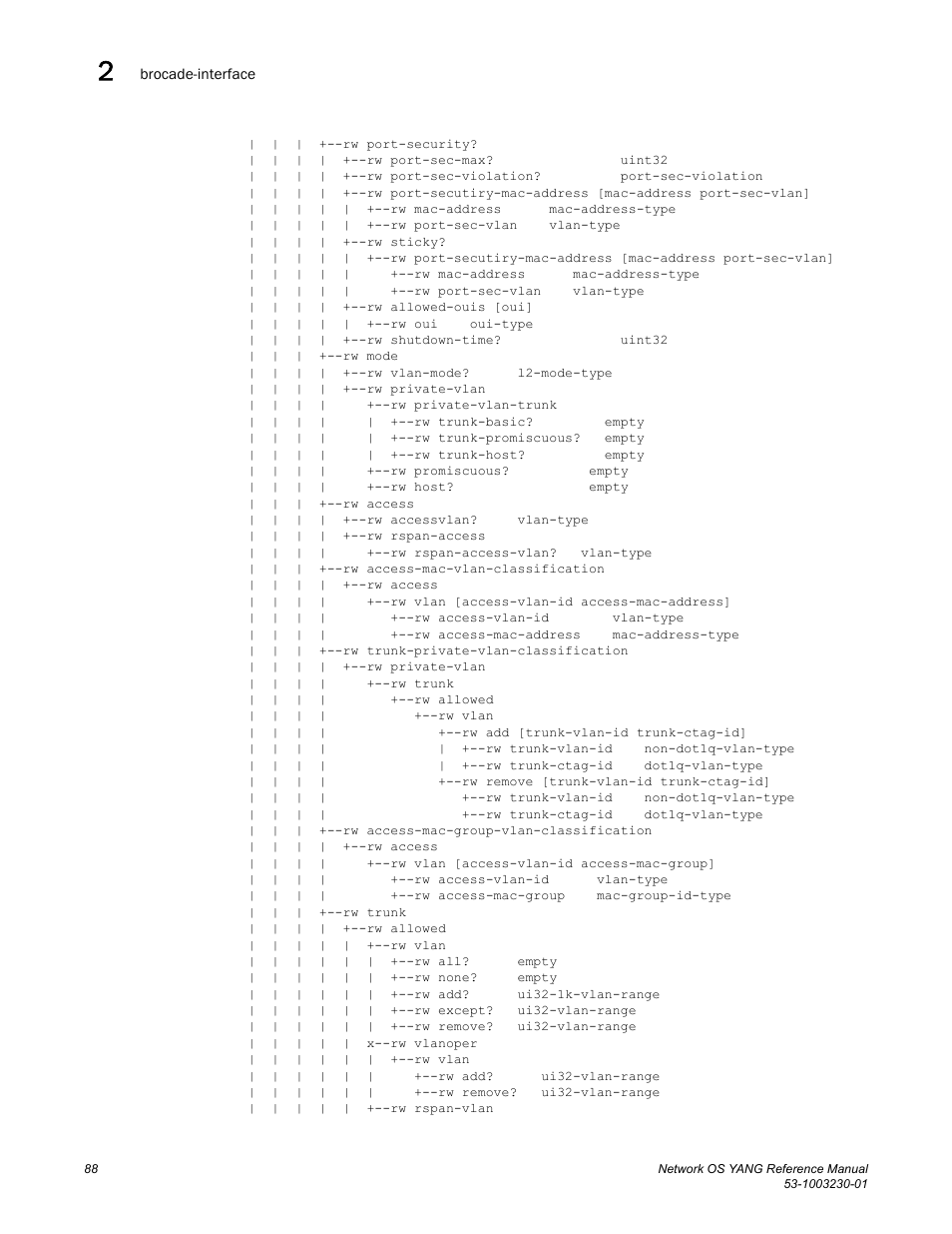 Brocade Network OS YANG Reference Manual v4.1.1 User Manual | Page 100 / 238