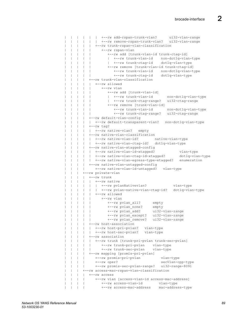 Brocade Network OS YANG Reference Manual v4.1.1 User Manual | Page 101 / 238