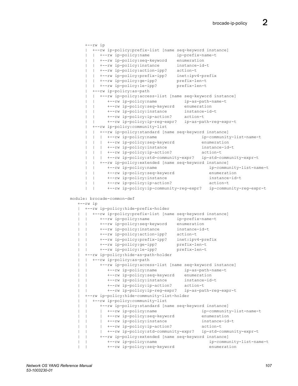 Brocade Network OS YANG Reference Manual v4.1.1 User Manual | Page 119 / 238