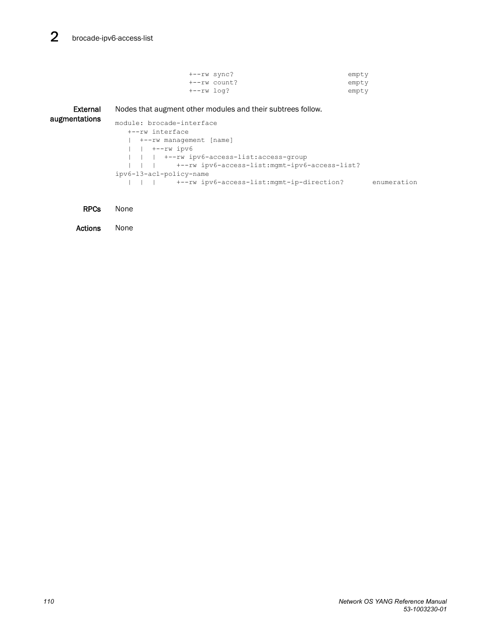 Brocade Network OS YANG Reference Manual v4.1.1 User Manual | Page 122 / 238