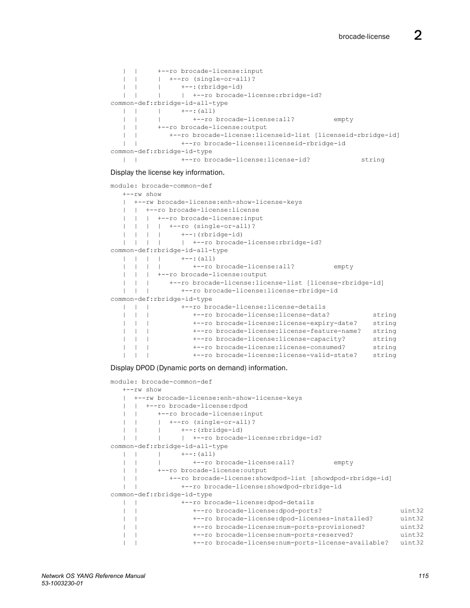 Brocade Network OS YANG Reference Manual v4.1.1 User Manual | Page 127 / 238