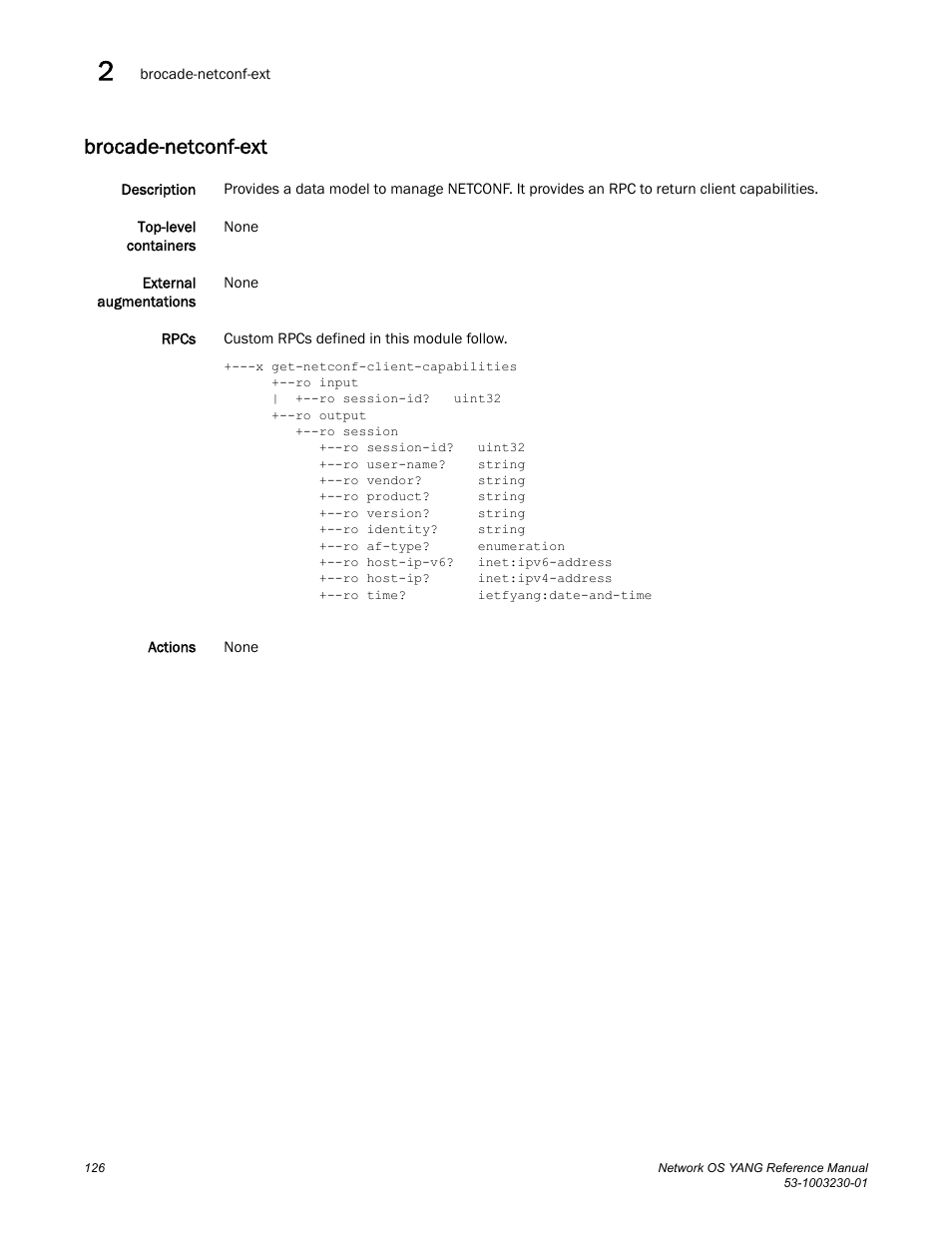 Brocade-netconf-ext | Brocade Network OS YANG Reference Manual v4.1.1 User Manual | Page 138 / 238