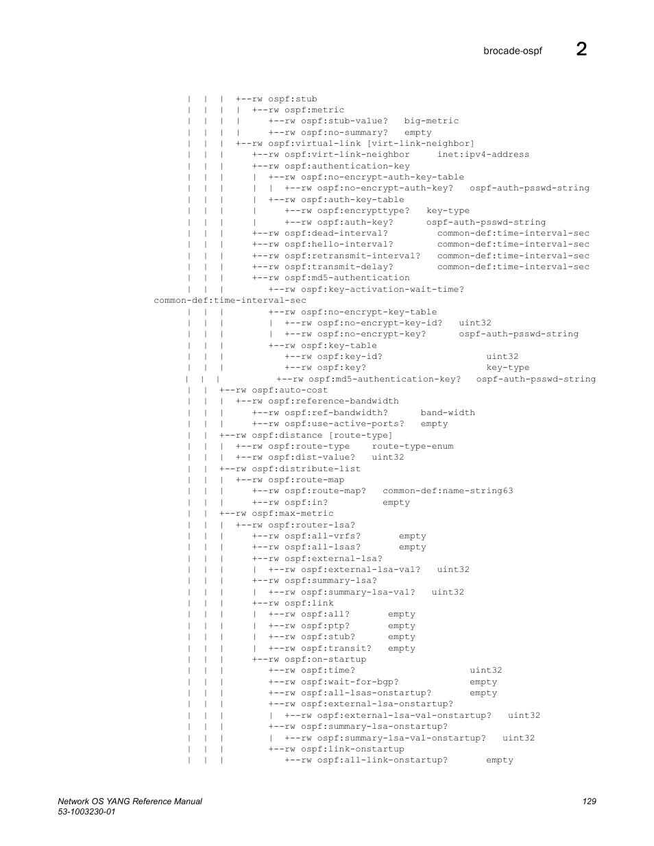 Brocade Network OS YANG Reference Manual v4.1.1 User Manual | Page 141 / 238