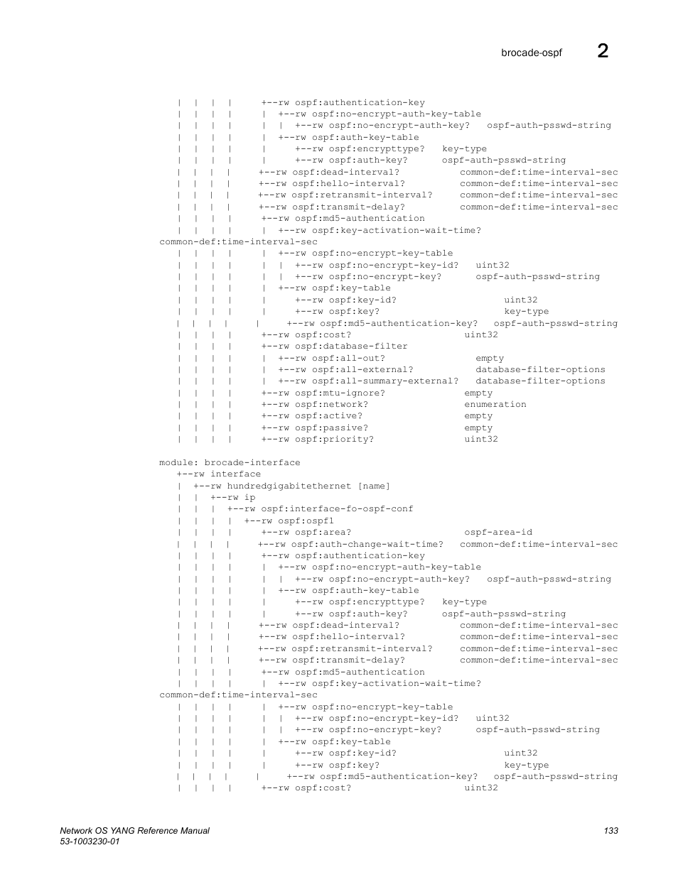 Brocade Network OS YANG Reference Manual v4.1.1 User Manual | Page 145 / 238