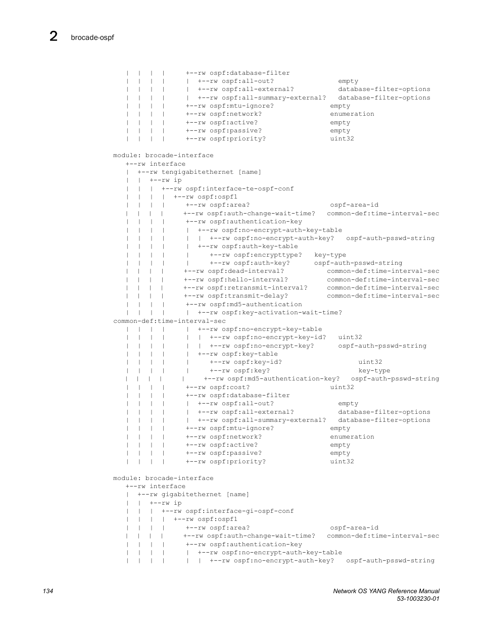 Brocade Network OS YANG Reference Manual v4.1.1 User Manual | Page 146 / 238