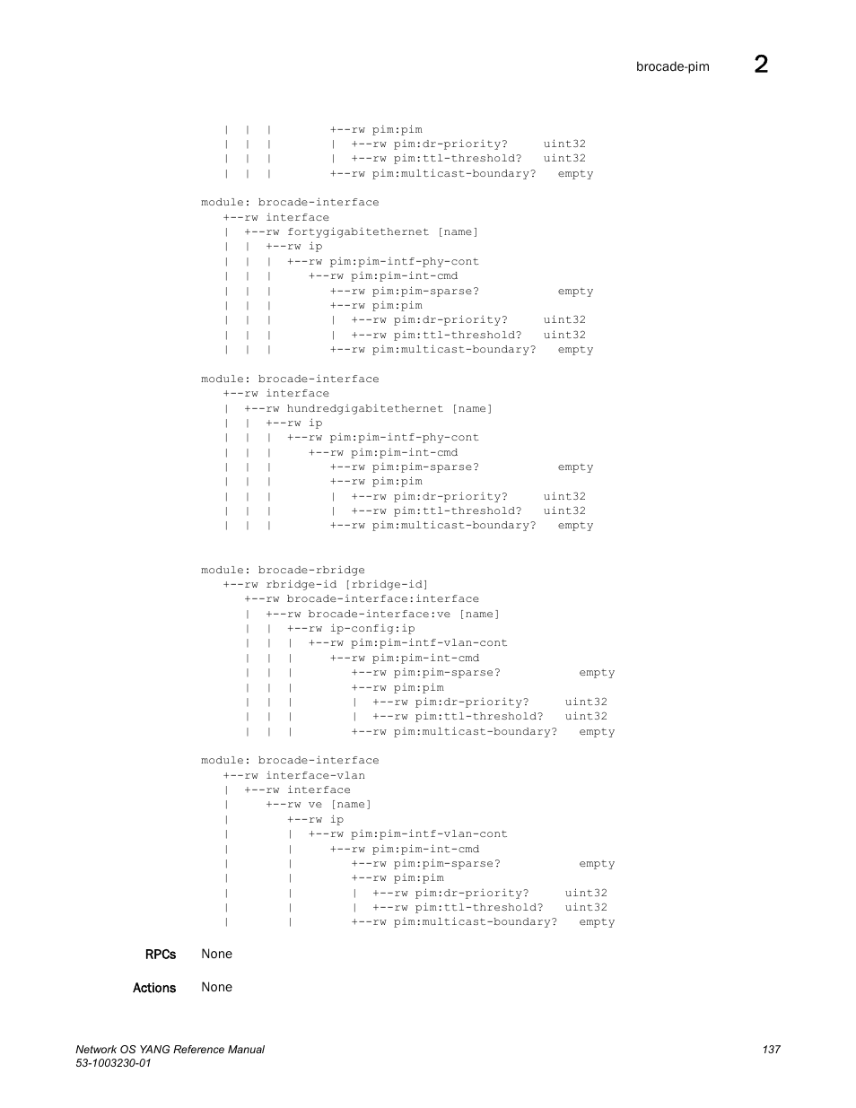 Brocade Network OS YANG Reference Manual v4.1.1 User Manual | Page 149 / 238