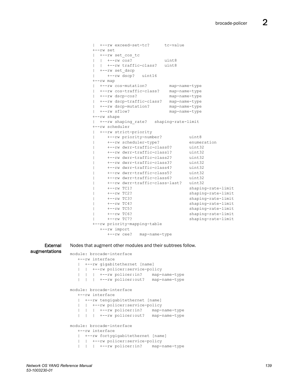 Brocade Network OS YANG Reference Manual v4.1.1 User Manual | Page 151 / 238