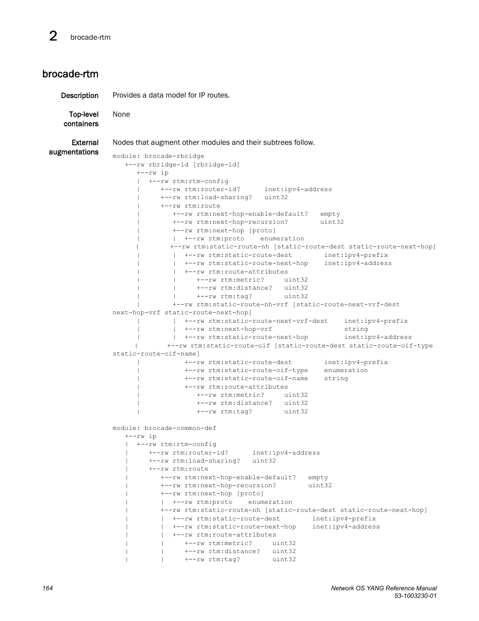 Brocade-rtm | Brocade Network OS YANG Reference Manual v4.1.1 User Manual | Page 176 / 238