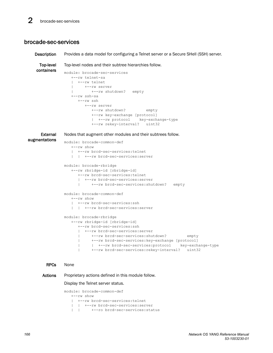 Brocade-sec-services | Brocade Network OS YANG Reference Manual v4.1.1 User Manual | Page 178 / 238