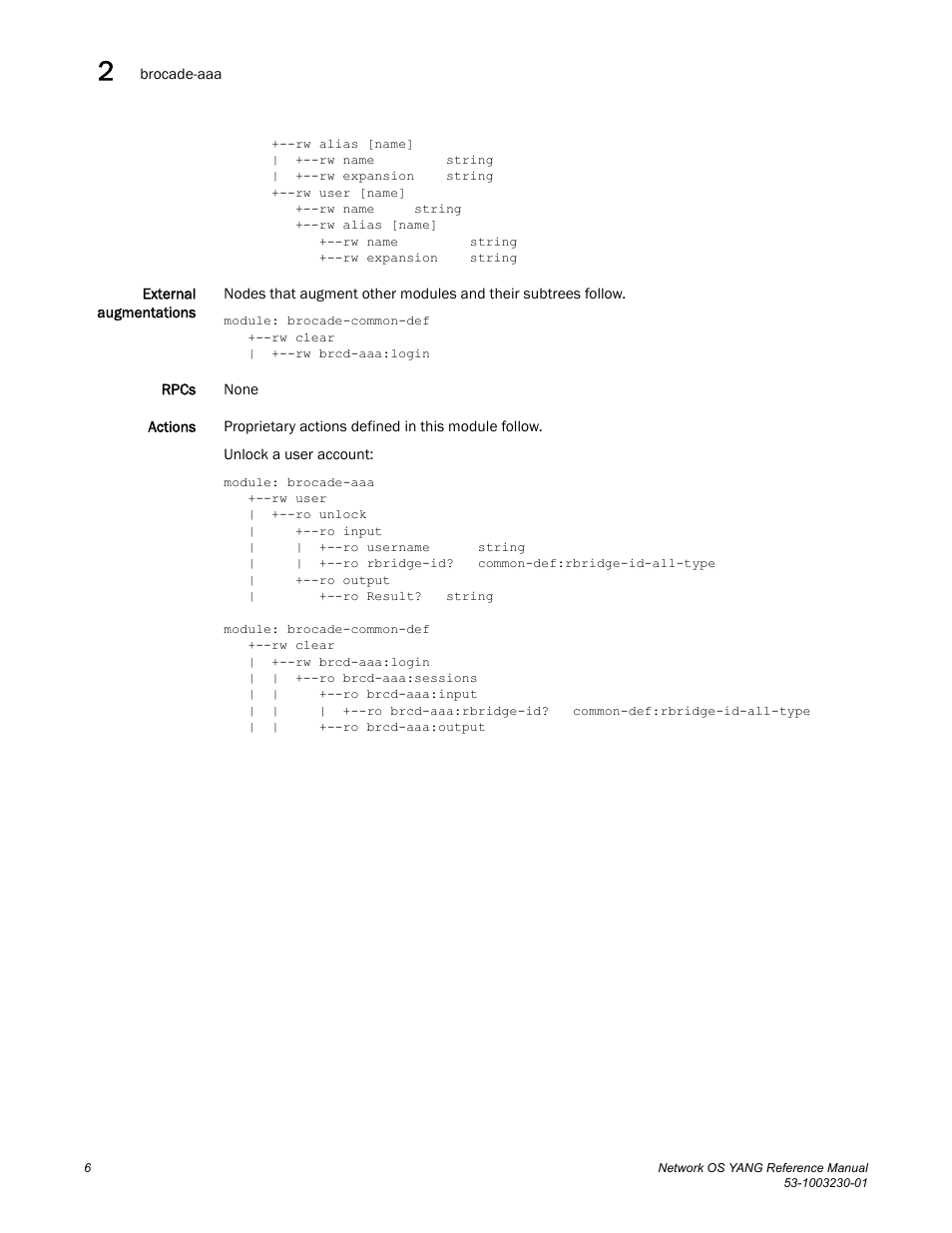 Brocade Network OS YANG Reference Manual v4.1.1 User Manual | Page 18 / 238