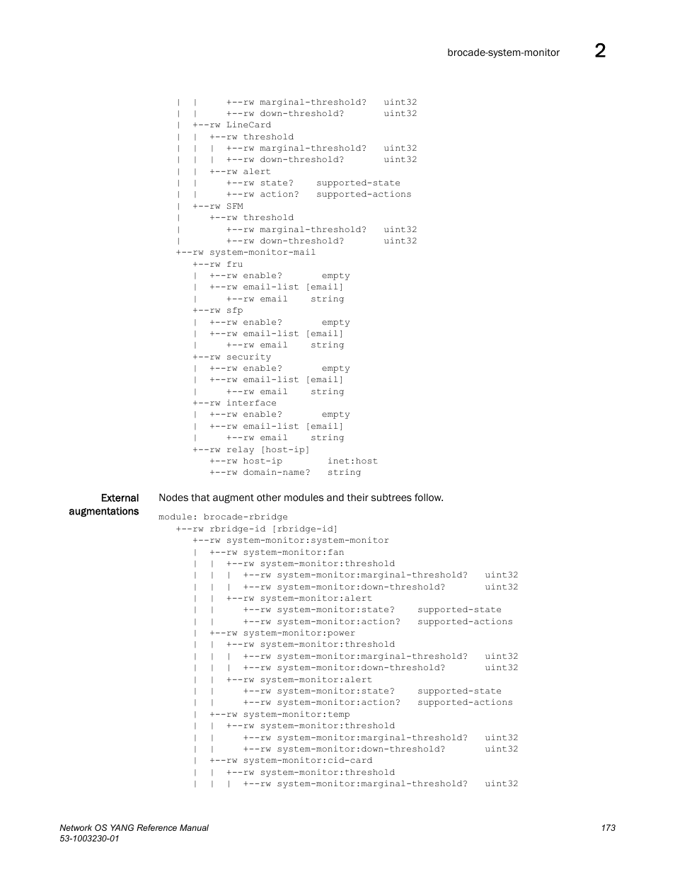 Brocade Network OS YANG Reference Manual v4.1.1 User Manual | Page 185 / 238