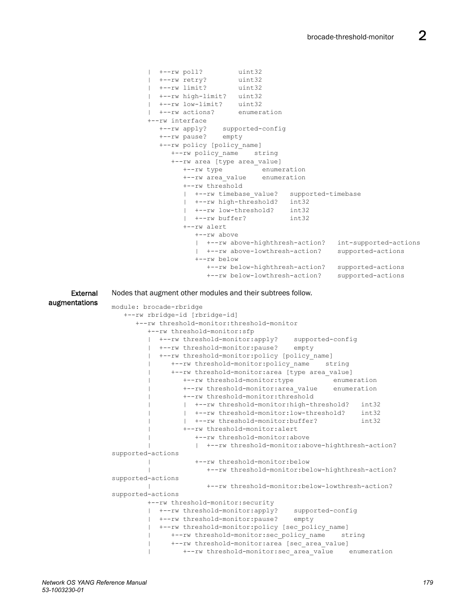 Brocade Network OS YANG Reference Manual v4.1.1 User Manual | Page 191 / 238