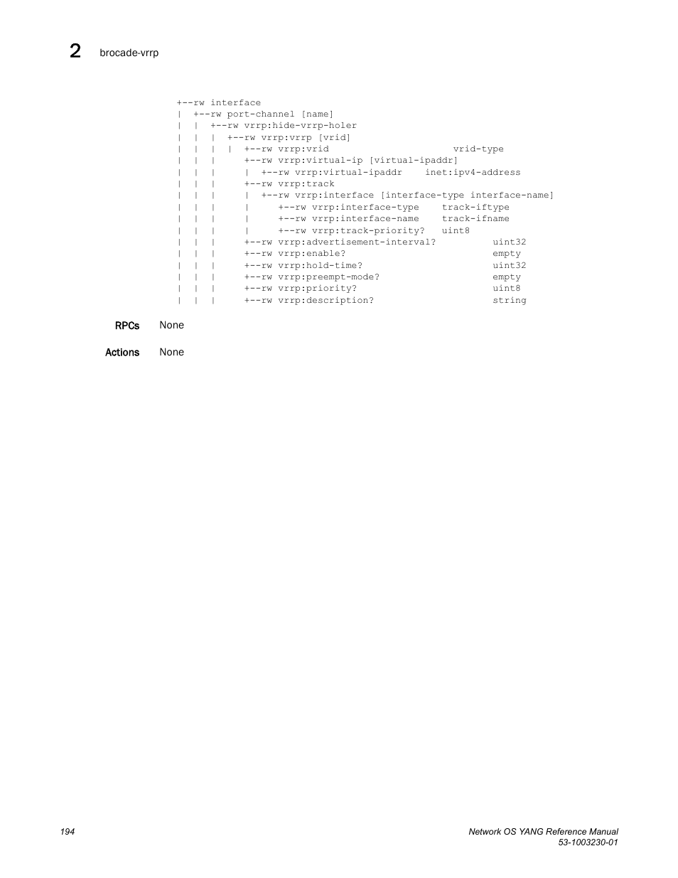 Brocade Network OS YANG Reference Manual v4.1.1 User Manual | Page 206 / 238