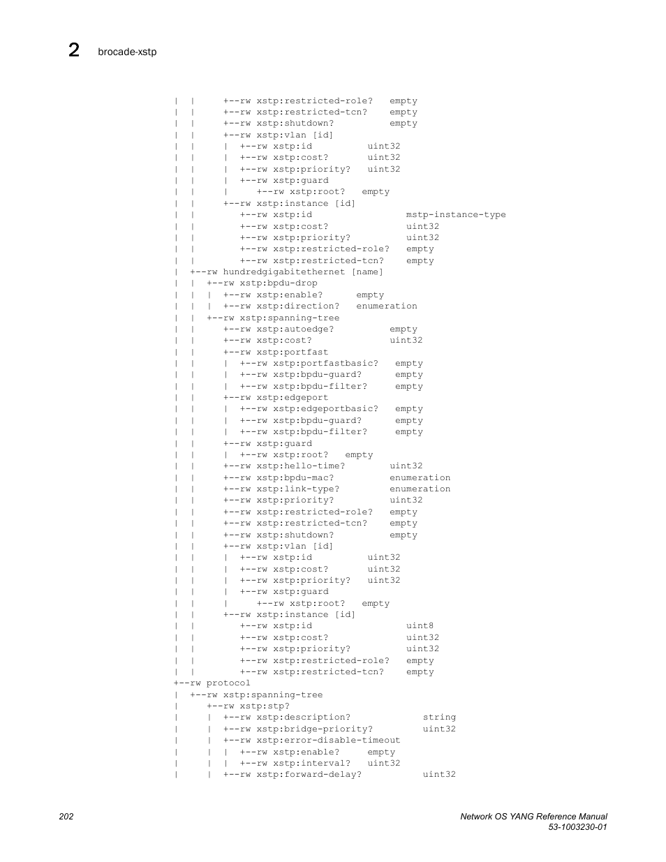 Brocade Network OS YANG Reference Manual v4.1.1 User Manual | Page 214 / 238