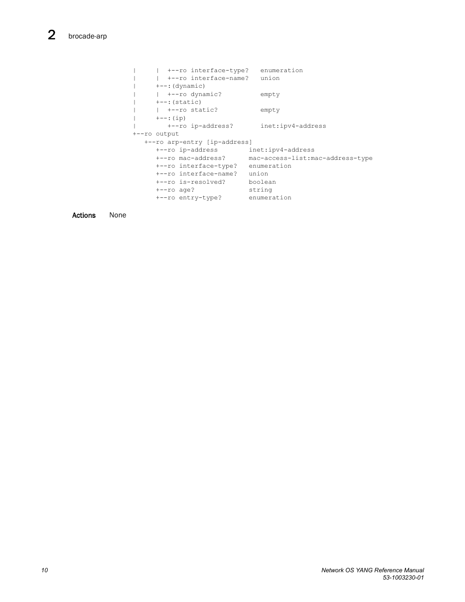 Brocade Network OS YANG Reference Manual v4.1.1 User Manual | Page 22 / 238